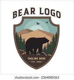 Bear logo, idea for animal conservation logo, vector illustration