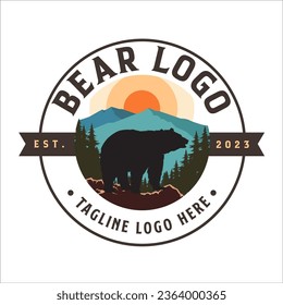 Bear logo, idea for animal conservation logo, vector illustration