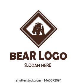 bear logo ilustration with simple and elegan design