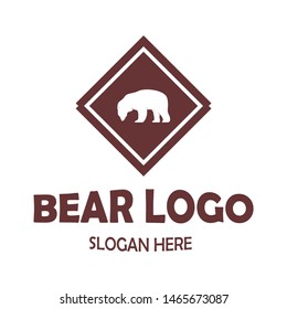 bear logo ilustration with simple and elegan design