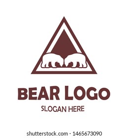bear logo ilustration with simple and elegan design