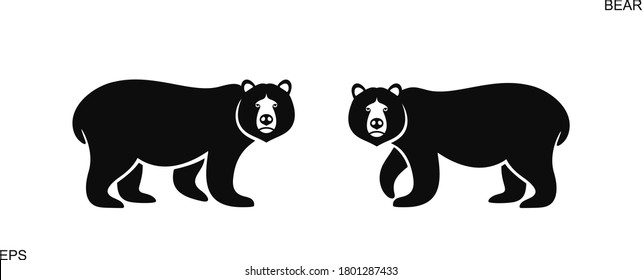Bear logo. Isolated bear on white background