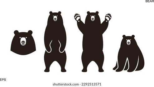 Bear logo. Isolated bear on white background