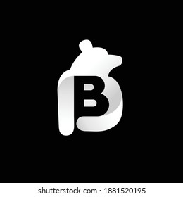 Bear logo with letter B concept