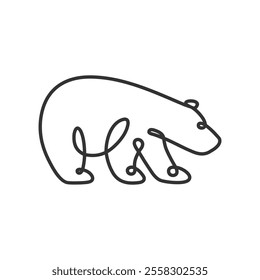 Bear logo with line art, Logo Design Template
