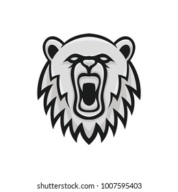 Bear logo mascot design head wildlife sport illustration emblem isolated team vector