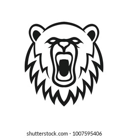 Bear logo mascot design head wildlife sport illustration emblem isolated team vector
