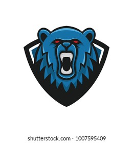 Bear logo mascot design head wildlife sport illustration emblem isolated team vector