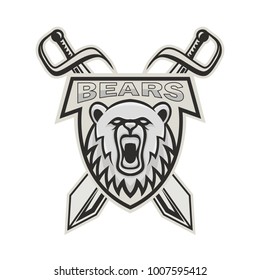 Bear logo mascot design head wildlife sport illustration emblem isolated team vector