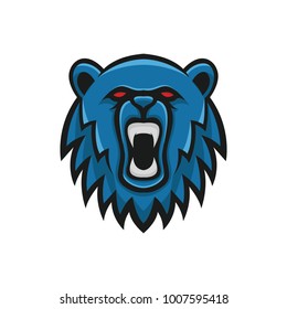 Bear logo mascot design head wildlife sport illustration emblem isolated team vector