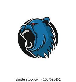 Bear logo mascot design head wildlife sport illustration emblem isolated team vector
