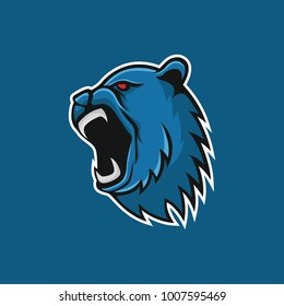 Bear logo mascot design head wildlife sport illustration emblem isolated team vector
