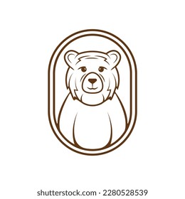 Bear logo minimalist with photo frame