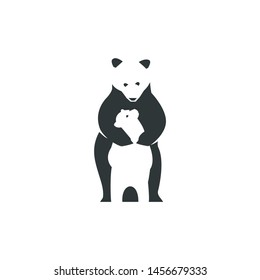 bear logo, negative space concept
