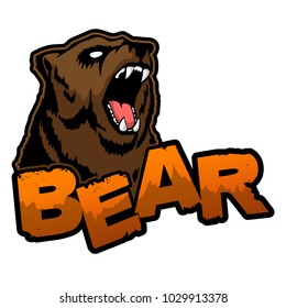 Bear logo on a isolated white background. Vector illustration.