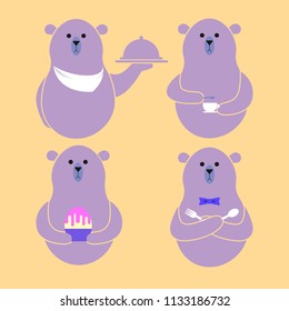 Bear Logo For Restuarant And Cafe