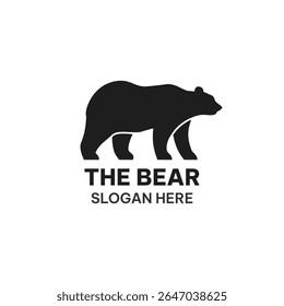 Bear logo in silhouette style. Creative animal vector illustration. Bear logo concept in minimalist shape.