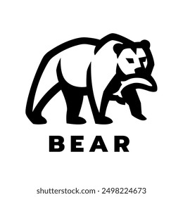 Logotipo del oso, símbolo. Ilustración vectorial.