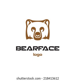 Bear logo template. Animal head symbol.