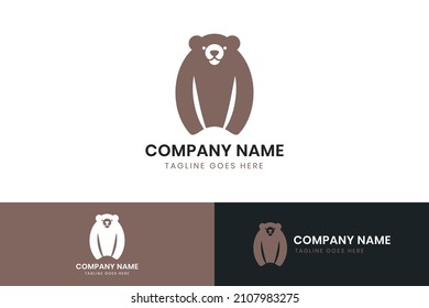 Bear logo template design. Bear vector icon design