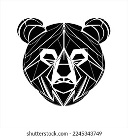 Bear logo template. isolated. A bear's head with a black and white background and a white background with a black and white pattern