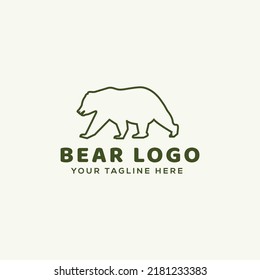 Bear logo template, line art