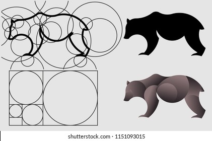 Bear Logo Template Made With Golden Ratio Principles.