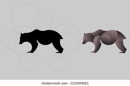 Bear Logo Template Made With Golden Ratio Principles.