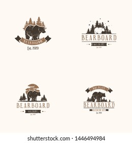 Bear logo template in outdoor vintage style. Bear logo. Outdoor logo concept