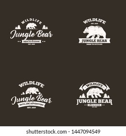Bear logo template in outdoor vintage style. Bear logo. Outdoor logo concept