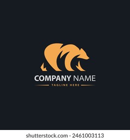 Bear logo template vector icon element isolated on black background - vector illustration