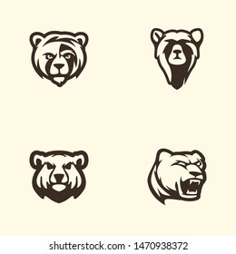 Bear logo template vector. Wild animal logo template