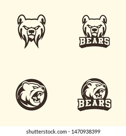 Bear logo template vector. Wild animal logo template