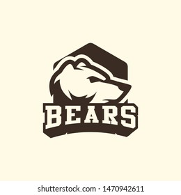 Bear logo template vector. Wild animal logo template