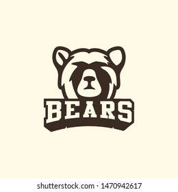 Bear logo template vector. Wild animal logo template