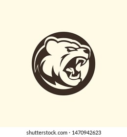 Bear logo template vector. Wild animal logo template