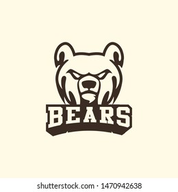 Bear logo template vector. Wild animal logo template