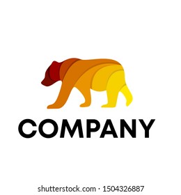 Bear logo template vector. Wild animal sign 
