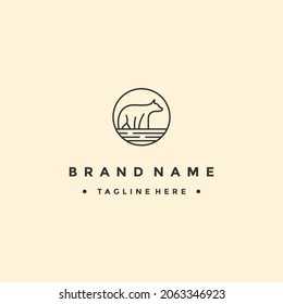 Bear logo vector animals illustration, bear icon modern symbol for graphic and web design