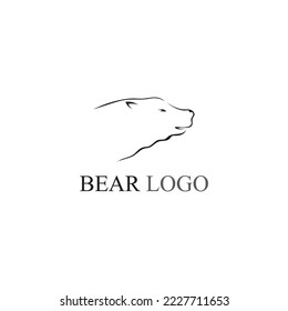 Ilustración de animales vectores con logotipo de oso, icono de oso símbolo moderno para diseño gráfico y web