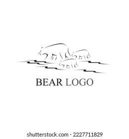 Bear logo vector animals illustration, bear icon modern symbol for graphic and web design