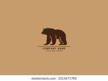 Bear logo vector. Vector concept illustration for design. Bear icon silhouette. Illustration of bear, standing in profile