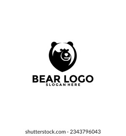 Bear logo vector icon illustration, Bear Head logo template