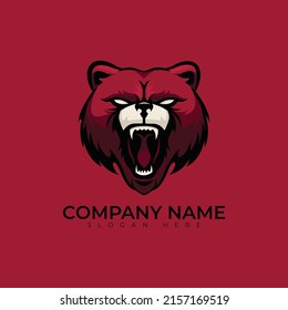 Diseño de ilustración vectorial del logotipo del oso