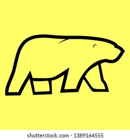 Bear logo - vector illustration, emblem design on light yellow background