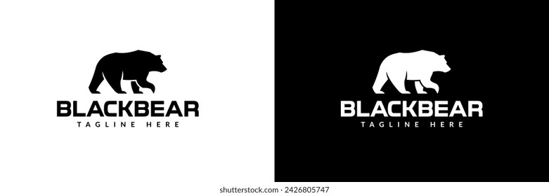 bear logo vector illustration. bear grizzly silhouette logo template