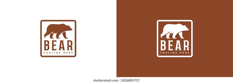 bear logo vector illustration. bear grizzly silhouette logo template