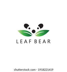 bear logo vector illustration leaves design
