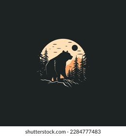 bear logo vector, modern minimalist logo