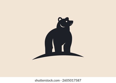 Bear logo vector simple and minimal